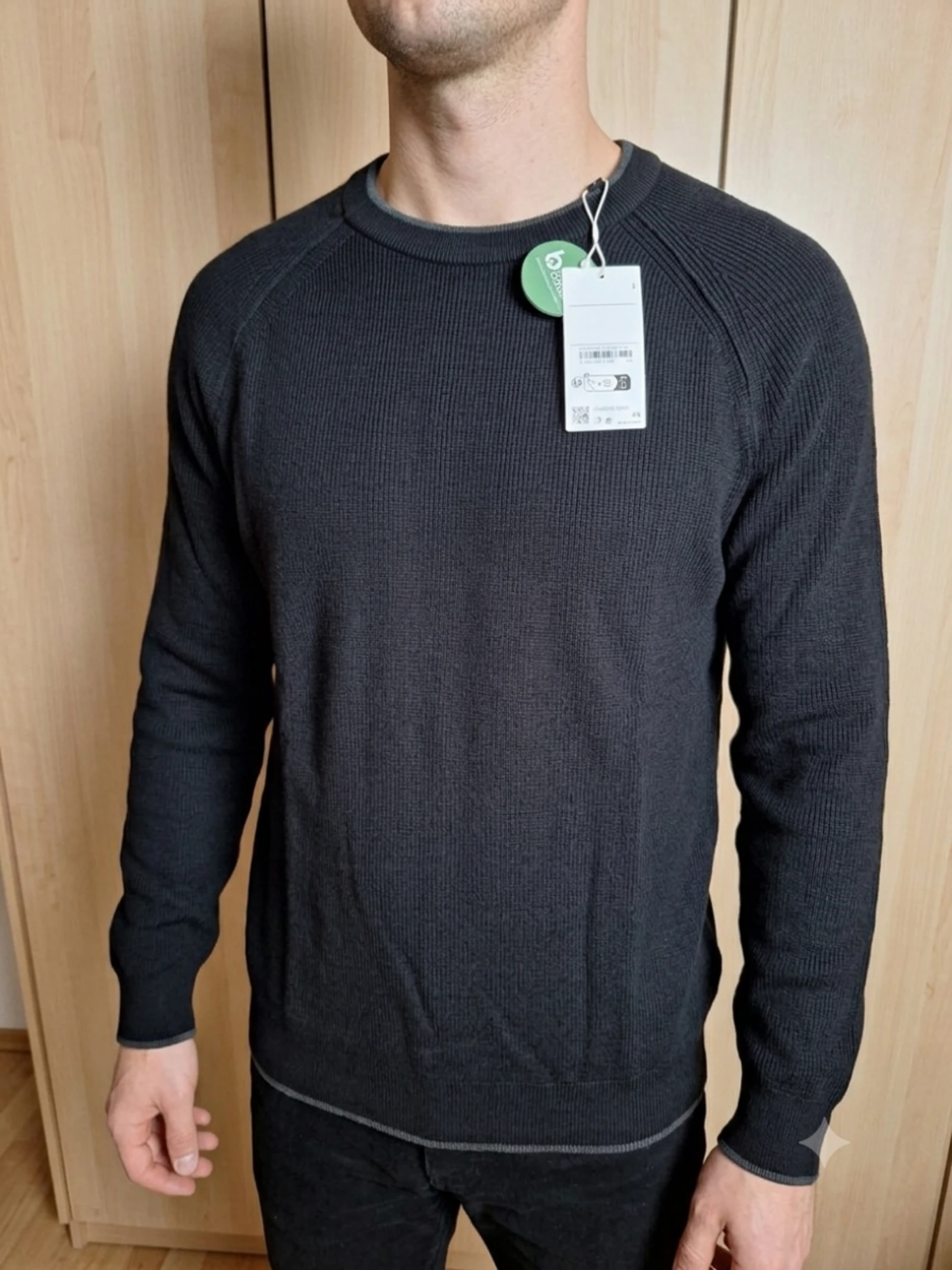 Suéter preto C & A masculino tamanho G novo com etiqueta em algodão gola redonda – photo 2